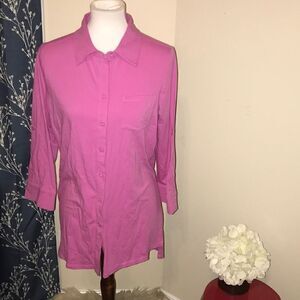 Tyler Boe Tab Sleeve Button Front Cotton Blend Top